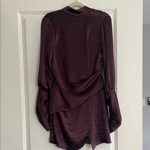 ASOS Deep Burgundy Long Sleeve Dress